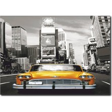 La Vita E Bella Newyork' ta Sarı Taksi Temalı Kanvas Tablo CC-1009