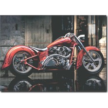 La Vita E Bella Kırmızı Motosiklet Temalı Kanvas Tablo CC-1011