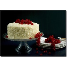 La Vita E Bella Beyaz Pasta Detaylı Kanvas Tablo CP-1031