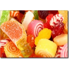 La Vita E Bella Renkli Şekerlemeler Temalı Kanvas Tablo CP-1066