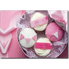 La Vita E Bella Mutlu Yıllar Detaylı Pembe Kanvas Tablo CP-1079