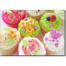 La Vita E Bella Kelebek Detaylı Pastacık Kanvas Tablo CP-1101