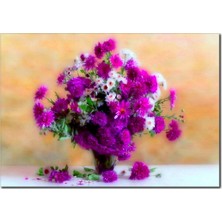 La Vita E Bella Çiçek ve Vazo Temalı Kanvas Tablo DC-1002