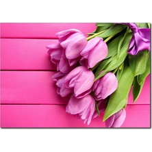 La Vita E Bella Pembe Lale Temalı Kanvas Tablo DC-1020