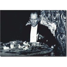 La Vita E Bella Siyah Beyaz Atatürk Tablo KA-1001