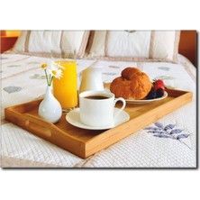 La Vita E Bella Yatakta Kahvaltı Temalı Kanvas Tablo KH-1019