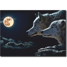 La Vita E Bella Gece ve Kurtlar Kanvas Tablo MN-1090