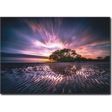 La Vita E Bella Göl ve Gece Manzaralı Kanvas Tablo MN-1098