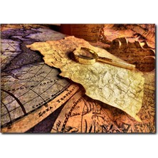 La Vita E Bella Eskitme Retro Harita Kanvas Tablo MP-1007