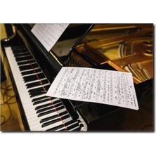 La Vita E Bella Piyano ve Notalar Kanvas Tablo MS-1011