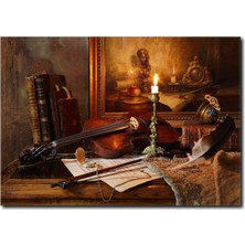 La Vita E Bella Mum Işığında Keman Temalı Tablo MS-1017