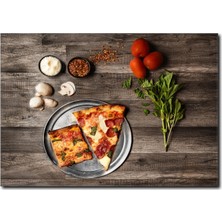 La Vita E Bella Mantarlı Dilim Pizza Kanvas Tablo PH-1013