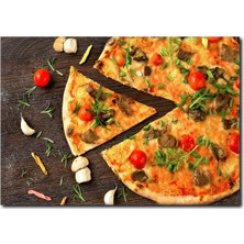 La Vita E Bella Mantarlı Pizza Lezzeti Kanvas Tablo PH-1018