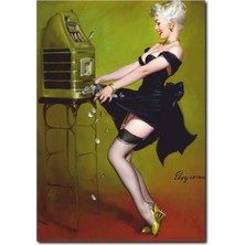 La Vita E Bella Siyah Elbiseli Kadın Kanvas Tablo PP-1015