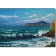 La Vita E Bella Deniz Manzaralı Yağlı Boya Kanvas Tablo RT-1003