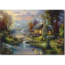 La Vita E Bella Göl Kıyısında Yaşam Yağlı Boya Tablo RT-1010