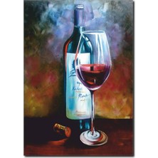 La Vita E Bella Şarap Şişesi Ve Kadeh Yağlı Boya Tablo RT-1029