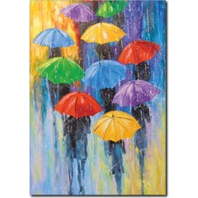 La Vita E Bella Renkli Şemsiyeler Yağlı Boya Tablo RT-1042