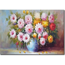 La Vita E Bella Çiçek Temalı Yağlı Boya Tablo RT-1050