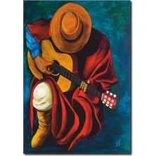 La Vita E Bella Gitar Çalan Şapkalı Adam Tablosu RT-1052