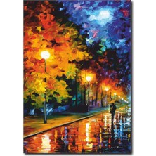 La Vita E Bella Yağmur Altında Yürüyüş Yağlıboya Kanvas Tablo RT-1105