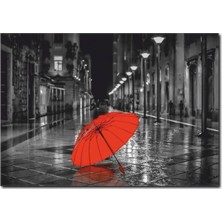 La Vita E Bella Kırmızı Şemsiye Kanvas Tablo SB-1004