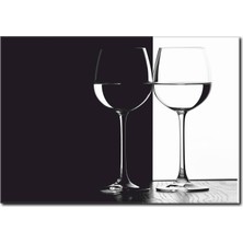 La Vita E Bella Siyah Beyaz Kadeh Kanvas Tablo SB-1010