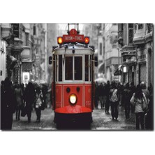 La Vita E Bella İstiklal Caddesi ve Nostaljik Tramvay Siyah Beyaz Tablo SB-1016
