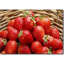 La Vita E Bella Sepetteki Çilekler Temalı Kanvas Tablo SM-1018