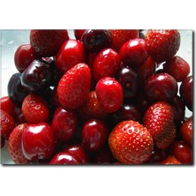 La Vita E Bella Çilek ve Kiraz Detaylı Kanvas Tablo SM-1019