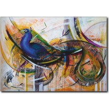 La Vita E Bella Mavi Kuş Temalı Yağlıboya Kanvas Tablo SY-1013