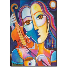 La Vita E Bella Keman Çalan Kız Soyut Kanvas Tablo SY-1025