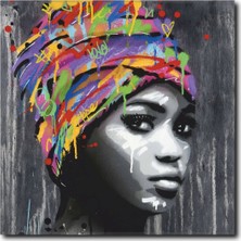 La Vita E Bella Siyahi Kadın Kanvas Tablo WM-1028