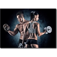 La Vita E Bella Ağırlık Çalışan Kadın Erkek Çift Kanvas Tablo YF-1007