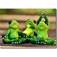 La Vita E Bella Yoga Yapan Kurbağalar Temalı Tablo YF-1024
