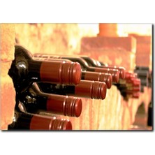 La Vita E Bella Şarap Şişeleri ve Şarap Mahzeni Kanvas Tablo YM-1041