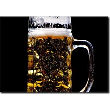La Vita E Bella Altın Sarısı Bira Kanvas Tablo YM-1049
