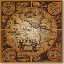 La Vita E Bella Eskitme Retro Harita Kanvas Tablo MP-1012