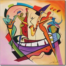 La Vita E Bella Soyut Müzisyenler Kanvas Tablo SY-1033