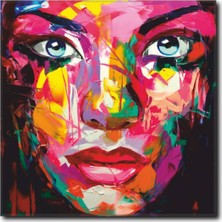 La Vita E Bella Renkli Kadın Yüzü Temalı Tablo WM-1035