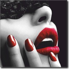 La Vita E Bella Rujlu Kadın Siyah Beyaz Kanvas Tablo WM-1046