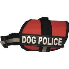 Julius K9 Dog Police & Security Yazılı Köpek Göğüs Tasması (Küçük Irk)- Kırmızı