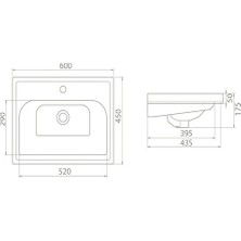 Turkuaz Seramik Cerastyle Frame Etajerli Lavabo 60 cm 031000U