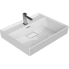 Turkuaz Cerastyle Sharp Etajerli Lavabo Beyaz 60 cm 037100U Modern Tasarım ve Kolay Temizlik