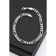 Akyüz Gümüş 5.2 mm Figaro Erkek Gümüş Bileklik 133