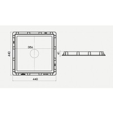 Lux Wares 40x40 Plastik Rögar (Menhol) Çerçeve ve Kapağı