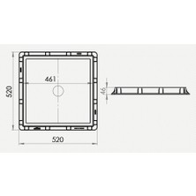 Lux Wares 50x50 Plastik Rögar (Menhol) Çerçeve ve Kapağı