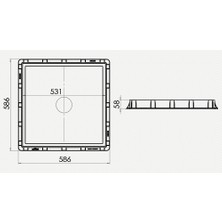 Luxwares 55x55 Plastik Rögar (Menhol) Çerçeve ve Kapağı