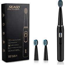 Seago USB Şarj Edilebilir Sonic Elektrikli Diş Fırçası- siyah