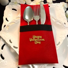 LORA DAVET Servis Keçe (6 ADET) KIRMIZI 16565